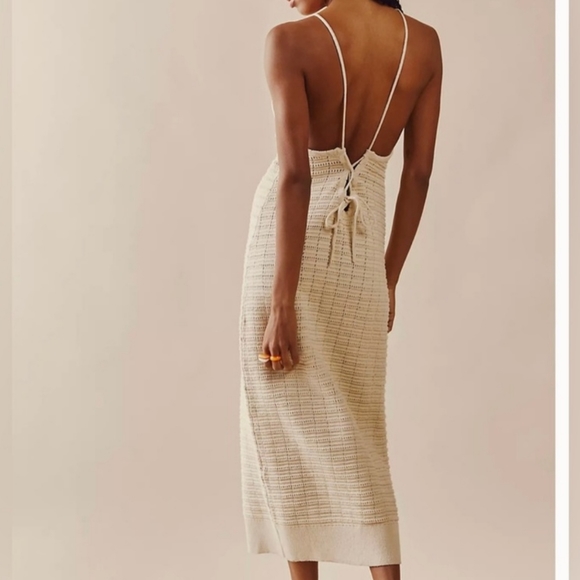 Free People Mallorca Fauxchet Sweater Midi Dress in Natural - L - Picture 14 of 16